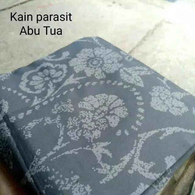Master Tailor - Bahan Kain Parasut Parasit Motif Bunga Abu Putih Bersih