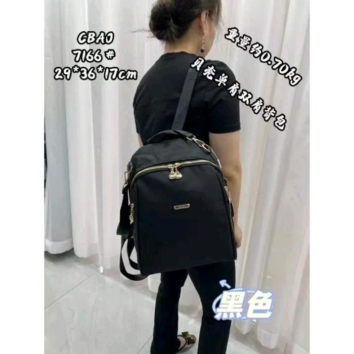 Top TAS RANSEL CHI7166 Polos Wanita Hitam Kanvas