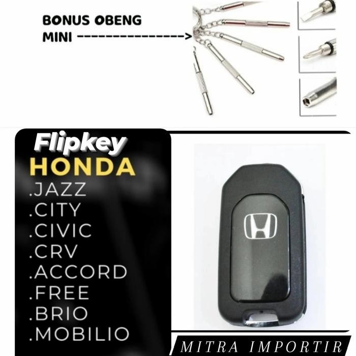 Ready Casing Kunci Lipat Flip Key Mobil Honda Jazz mobilio brio CRV freed -