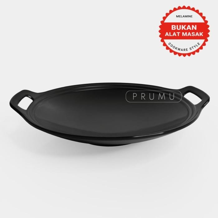 FCR0  Prumu Melamin Piring Wajan 9 Inch - Piring Saji Unik - Piring Cafe Restoran - Golden