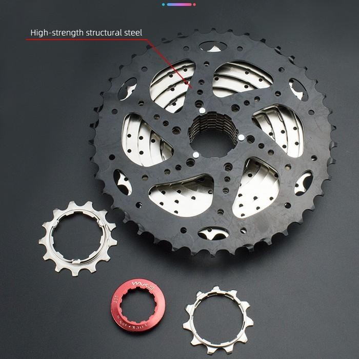WAKE SPROCKET 10 SPEED 11 - 46T SILVER GEAR CASSETTE SEPEDA MTB
