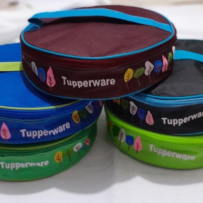 ASLI Tas Bekal Untuk Wadah Tupperware Fancy Crystaave Tas bulat READY STOCK