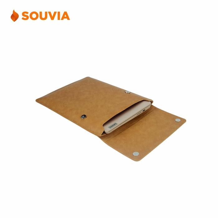 ASLI SOUVIA - Tas Laptop Thine Kulit Sintetis Custom Sablon Emboss Souvenir Promosi Perusahaan READY