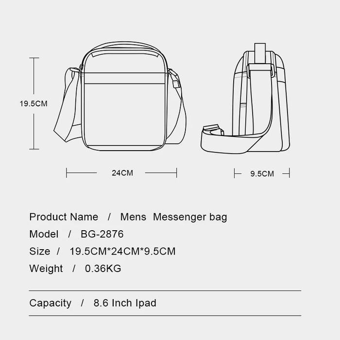 Bange BG2876 Tas Selempang Bange Sling Bag Shoulder Chest Bag Pria