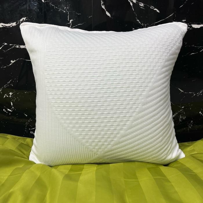 Bantal Sofa Busa Memory Foam Ukuran 40X40 Motif Cantik Super Lembut & Mewah Gold Kain Putih-Bfa