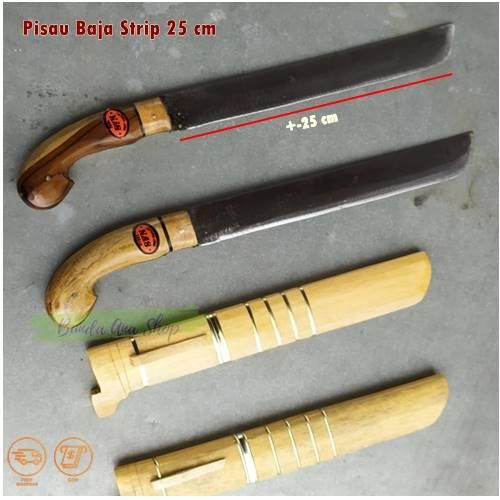 Rds - Golok Mini Pisau Baja 25 Cm Gagang Kayu Jati Full Tang Sarung Kayu