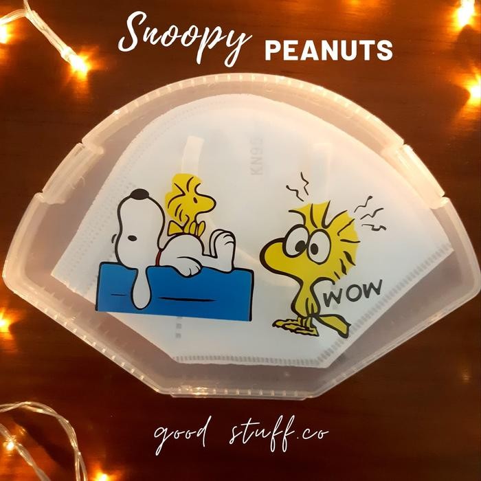 Terbaik Ready Snoopy Mask Case Tempat Kotak Masker Plastik Medis Kain N95 Kn95 100% Ori