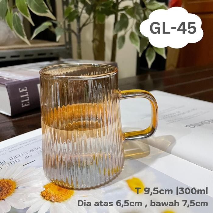 ASLI [6pc] Gelas Kaca Gelas Minum Mewah GOLD SULTAN SERIES Transparant Heat Resistance READY STOCK