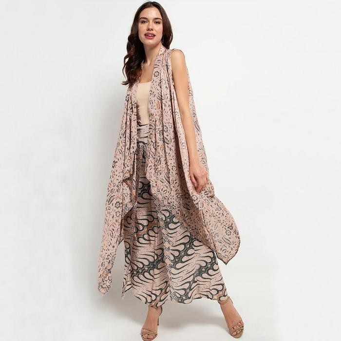 Batik Set Matari / Kaftan Set / Batik Viscose / Setelan Batik Viscose Baju Outer Celana Wanita