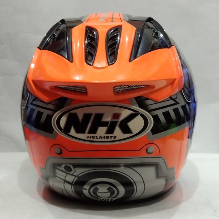 HELM NHK R6 SE TEC TRON ORANGE FLOU SILVER HELM HALF FACE