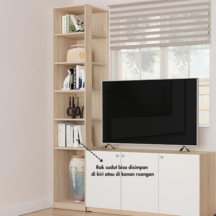 IDEA Georgia - Meja TV Kayu / Bufet TV / Rak TV / Lemari TV / Rak Buku Pajangan Tinggi Minimalis