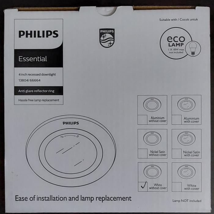 Rumah Lampu Philips Recessed Downlight 4 Inch 66664 White Putih