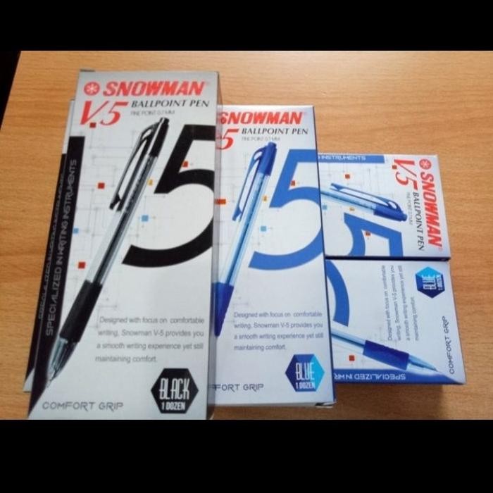 omar- Pulpen V5 /Ballpoint Snowman V5 O,7 Mm Isi 12 Pcs