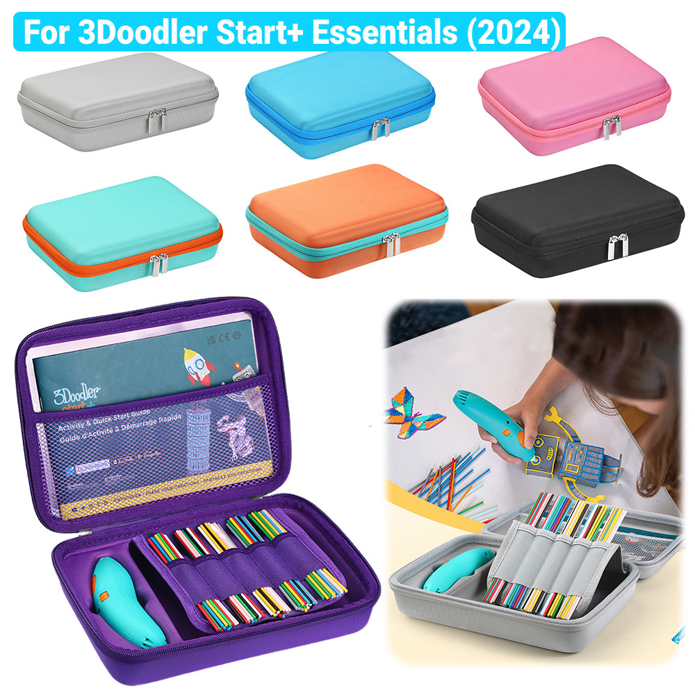 Portable EVA Storage Bag for 3Doodler Start+ Essentials (2024) 3D Pen Set Shockproof Carrying Bag