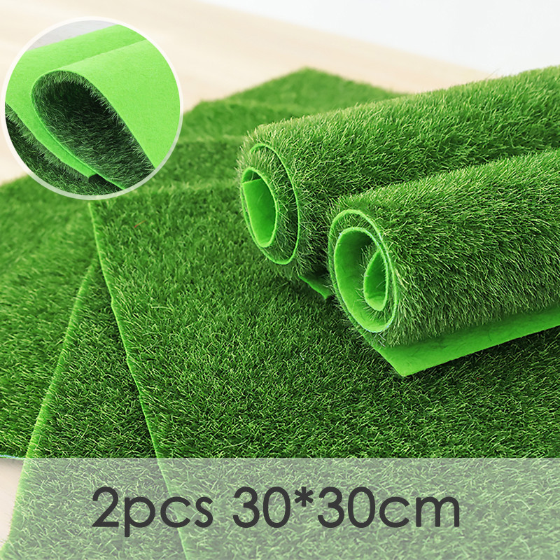 2PCS Artificial Grass Outdoor Gardening Turf Lawn Synthetic Fake Grass Carpetfaux Micro-landscape