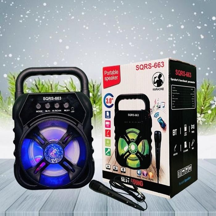 Speaker bluetooth wireless SQRS-663 portable bisa karaoke 3inc