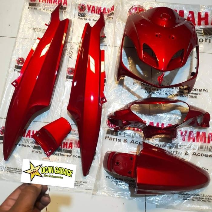 Body Yamaha Mio Smile Maroon Original Cover Body Halus Fullset Mio Smile Maroon Original Yamaha