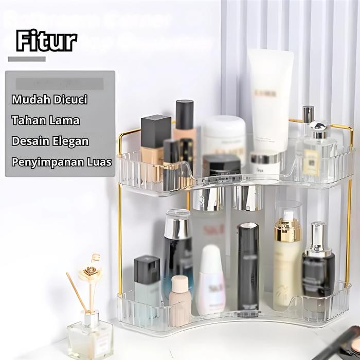 TERLARIS Rak Makeup Triangle Organizer Rak Sudut Kamar M Rak Bumbu Enchanting Skincare er GM-05