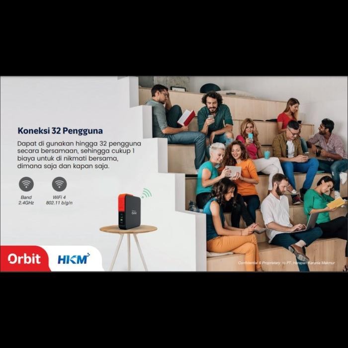 Telkomsel Orbit MiFi N3 Orbit N3 HKM M23 Free 25GB 3000Mah 32User Bypass All Operator