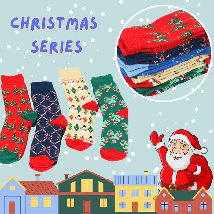 pw5d-Kaos Kaki Natal Christmas Socks Kado Natal Anak Cucu Remaja Xmas Gift