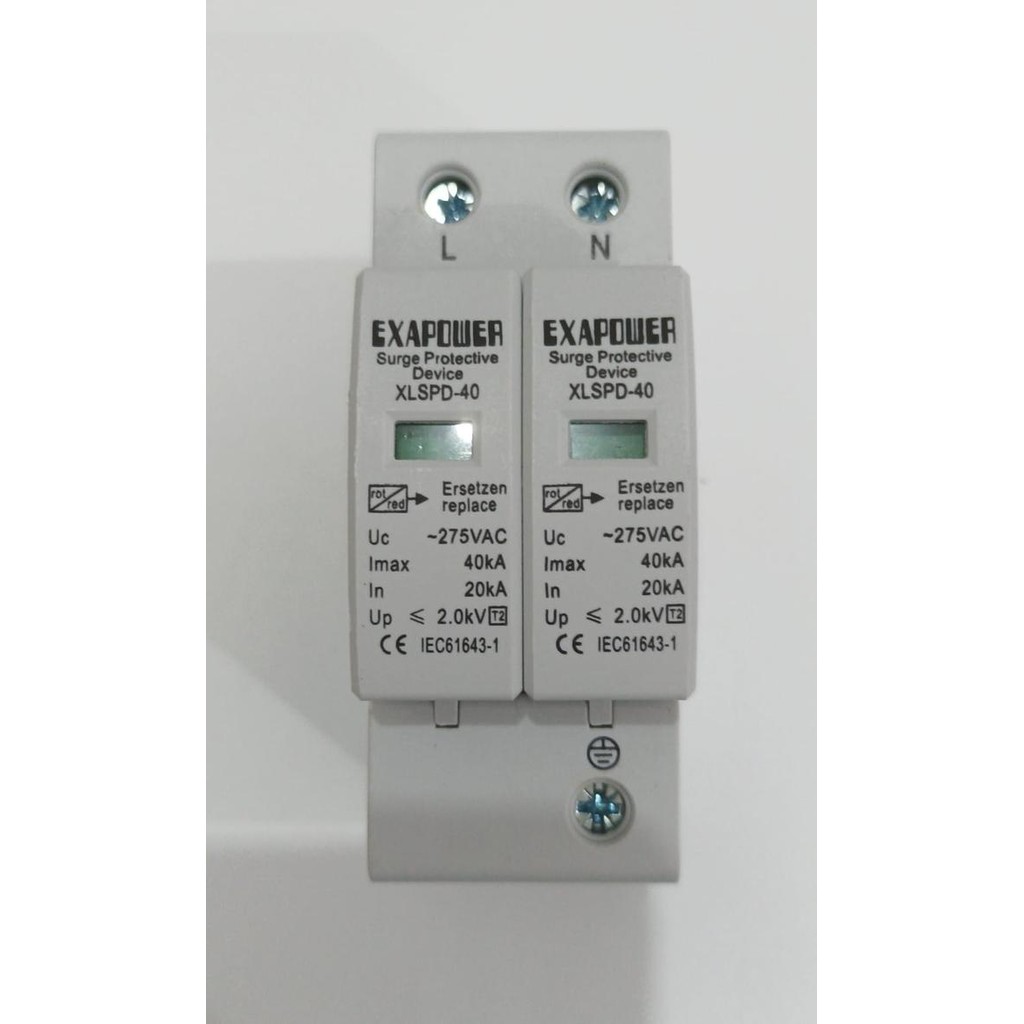 SPD AC 2P 275V 385V Surge Arrester 20KA-40KA Anti Petir Surge Protection Device AC Voltage 275VAC