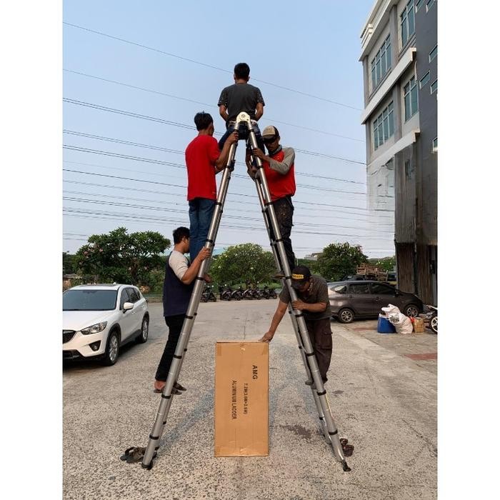 Tangga Lipat Aluminium Teleskopik 10.8M Double Telescopic 10.8Meter