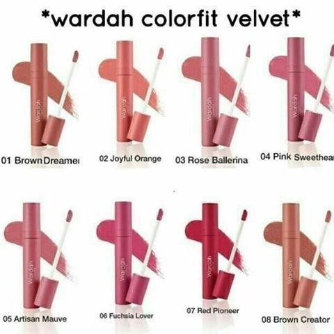 evnc- (Warna Baru 09-14) Wardah Colorfit Velvet Matte Lip Mousse 4Gr Lipstick Gloss