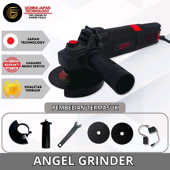 BisaDiantar- Mesin Gerinda Tangan Uchiha Uc-801 Multifungsi 4Inch Listrik - Potong, Polish, Dan
