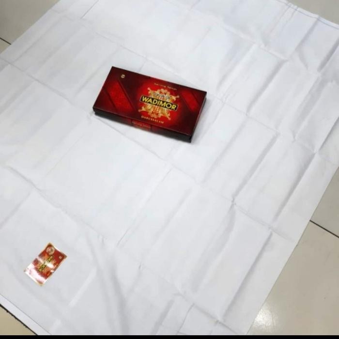 n7g7- Kain Sarung Wadimor Putih Polos Asli 1Pcs