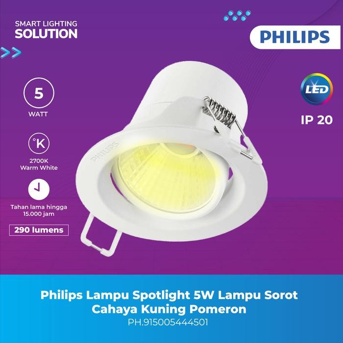 al42- Philips Lampu Spotlight 5W Lampu Sorot Cahaya Kuning Pomeron