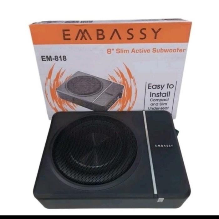Subwoofer Aktif 8Inch Embassy Subwoofer Kolong Jok Mobil