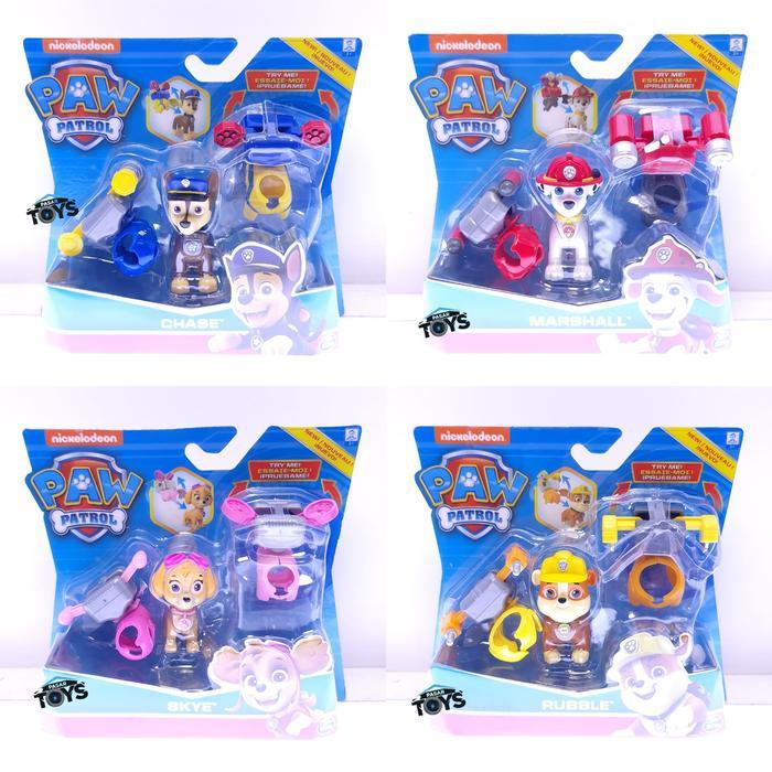 HOT SALE PAW PATROL ACTION PACK PUPS FIGURE WITH 2 CLIP-ON UNIFORMS DRESS UP TERMURAH