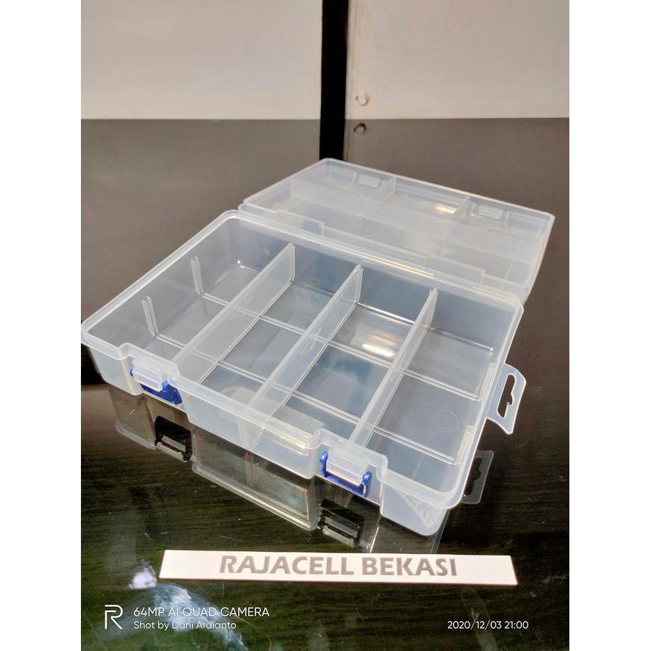 STORAGE BOX 2SUSUN TEMPAT PENYIMPANAN KOMPONEN ELEKTRONIK 234*168*62MM