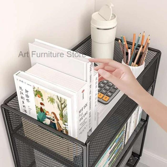 TERPERCAYA Storage Nordic Bookcase Mobile Display White Small Bookcase Bedside Sideboards Estante