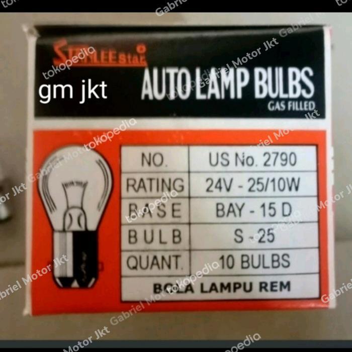 NEW bulb kaki 2 besar 2790 24volt 25/10watt stanlee-10pcs