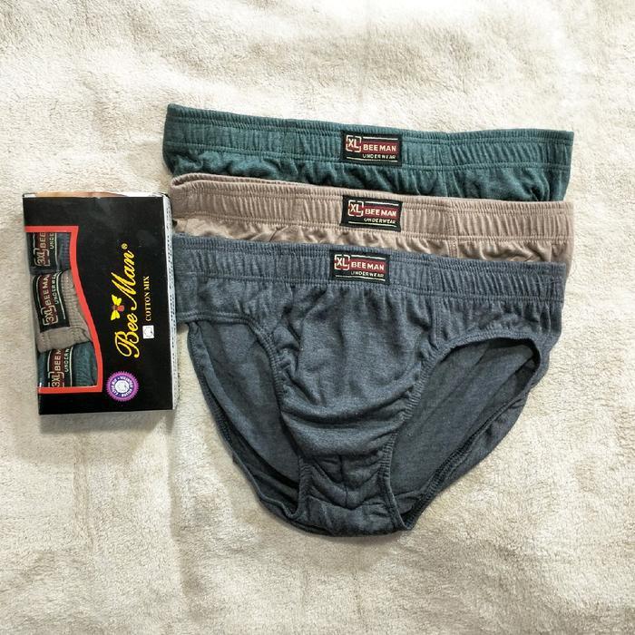 PCS} BEE MAN Paket 3 Celana Dalam Pria Boxer Katun Ukuran Besar XL 2XL 3XL Warna Random CD BEE MAN S