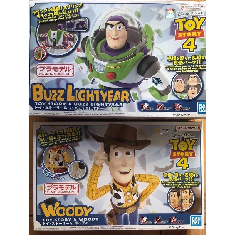 Fast Shipping BANDAI Original Cinema-rise Toy Story 4 Buzz Lightyear Woody Anime Figure Assembly