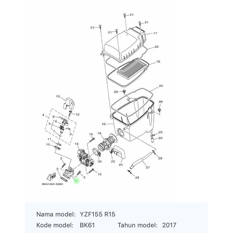 INTAKE MANIFOLD THROTTLE BODY R15 BK6-E3585-00 OK.