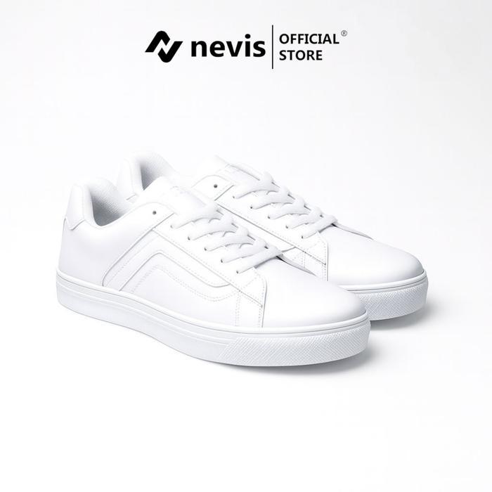 NEVIS SEPATU SNEAKERS CASUAL PRIA WANITA ORLANDO FULL WHITE PUTIH POLOS 37-44 SHOES SNEKERS KASUAL