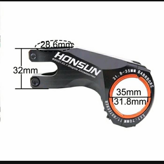 Honsun Stem Sepeda 7 Cm 17 Derajat Os Stem Sepeda 31.8Mm 35Mm 70Mm 17 Terlaris