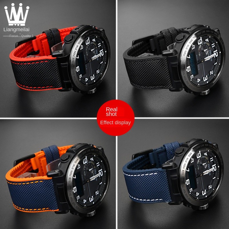 For Casio PROTREK Mountaineering watchband PRG-600/PRG-650 PRW-6600/ PRW-6800 nylon soft rubber