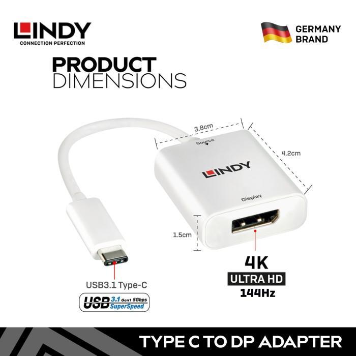 LINDY ADAPTER USB 3.2 TYPE C TO DISPLAYPORT CONVERTER