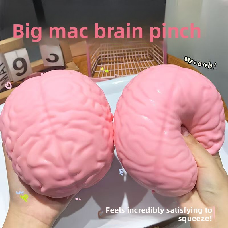 Jumbo Giant Brain Squishy Extra Large Slow Rise Stress Ball, TPR Moldable Fidget Toy for ADHD