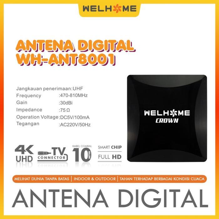 Best Seller Welhome Antena Tv Digital Luar Dalam Indoor Outdoor Full Hd Siaran Tv Lengkap Free Kabel