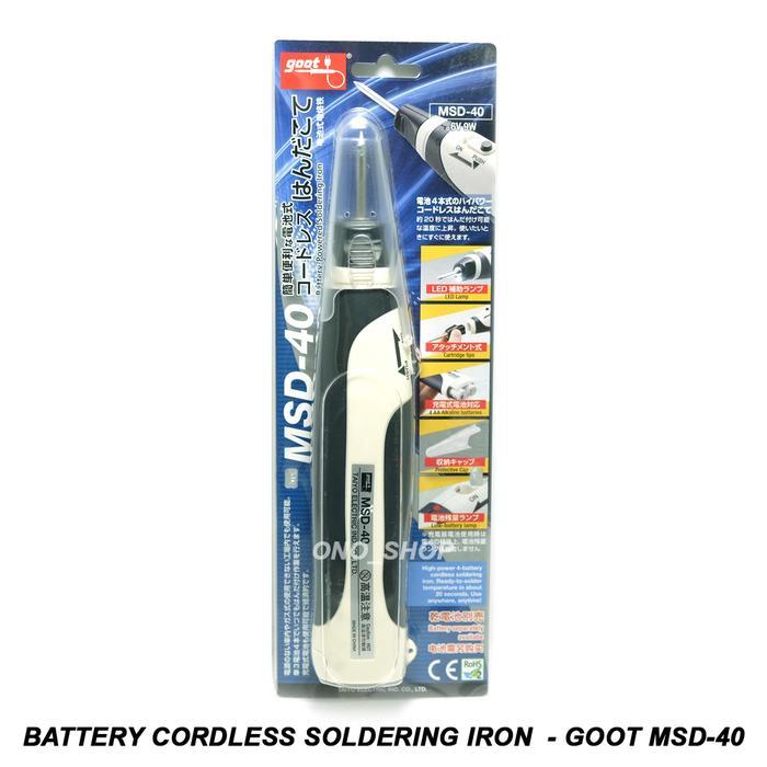 BATTERY CORDLESS SOLDERING IRON - Goot MSD-40