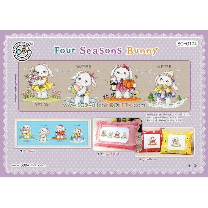 Paket Kristik Cross Stitch Sodastitch SO-G174 - Four Seasons Bunny