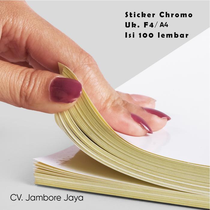 Kertas Sticker Chromo Glossy / Label F4 / A4 Label Diskon Sale