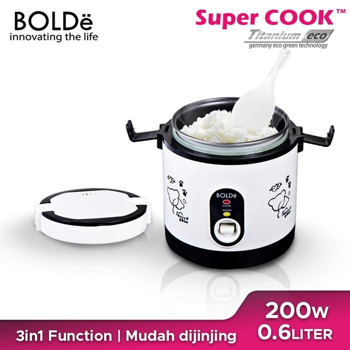 Bolde Super Rice Cooker Titanium Eco 0.6 L Penanak Nasi Mini Kecil Warna Hitam Biru Magenta
