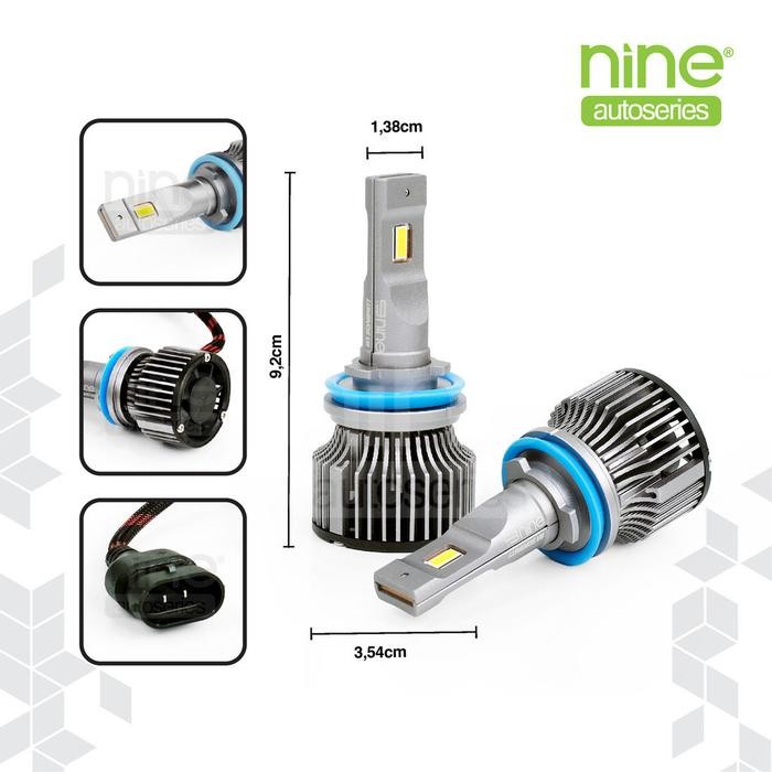 LUMINOSLED FOGLAMP LAMPU KABUT MOBIL H11 HB3 HB4 46W SUPER TERANG TEMBUS GELAP V8 - NINE AUTOSERIES