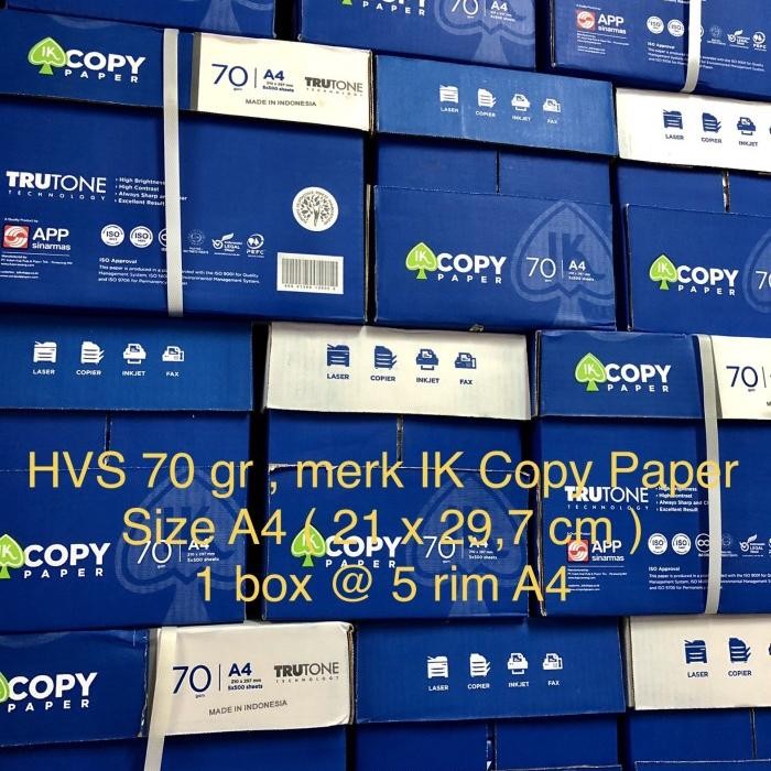 

Pilihan- Ik Copy Paper Hvs 70 Gram Size A4 ( 21 X 29,7 Cm )